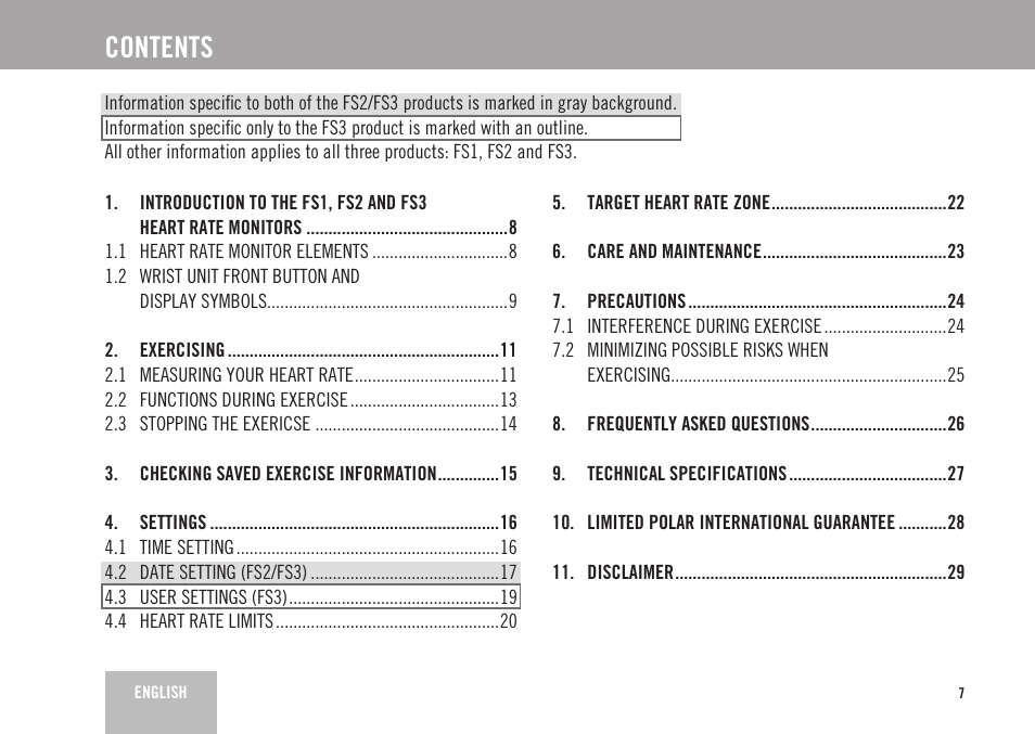 POLAR FS2 User Manual | Page 4 / 26
