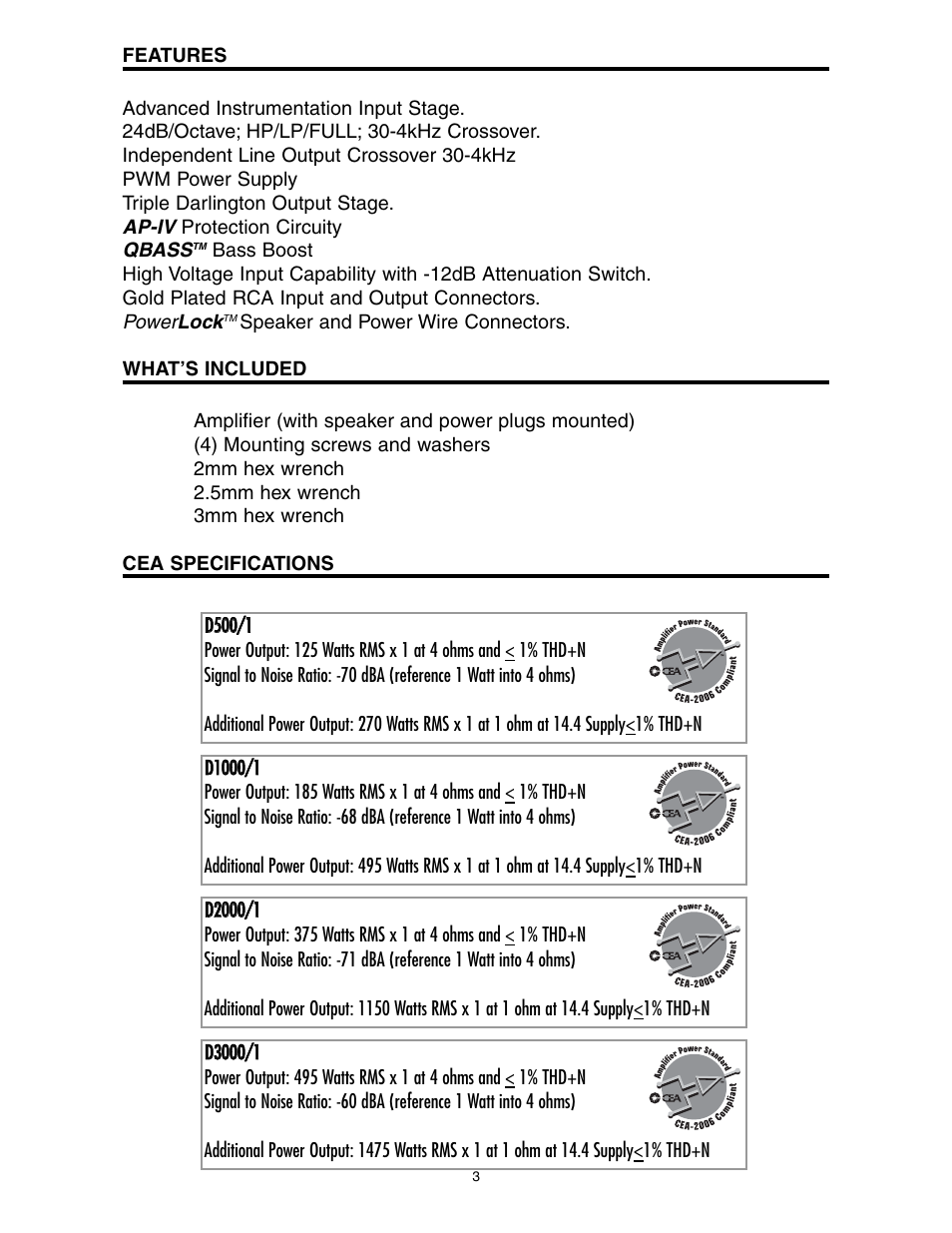 Precision Power D500/1 User Manual | Page 4 / 23