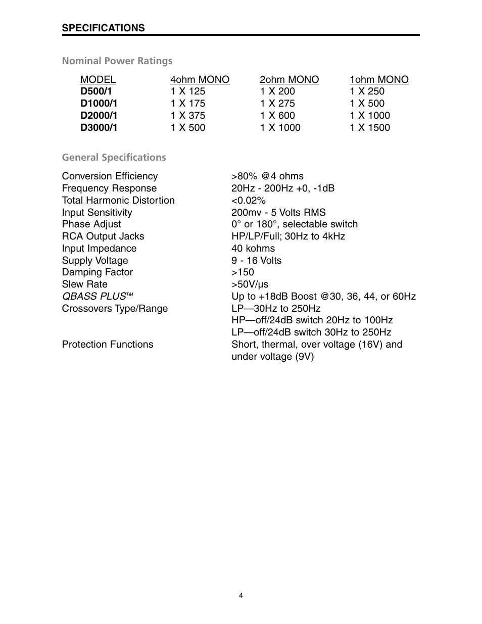 Precision Power D500/1 User Manual | Page 5 / 23