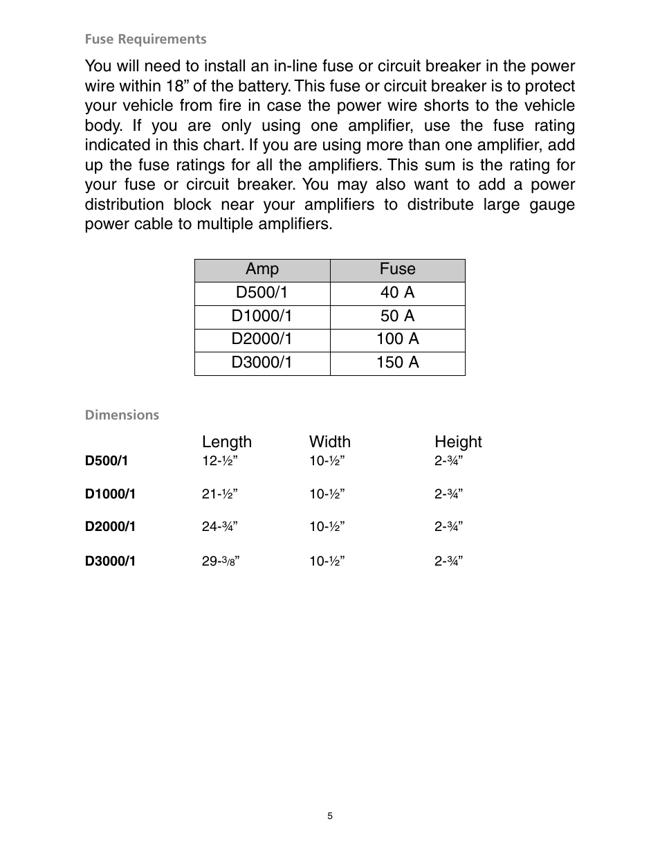 Precision Power D500/1 User Manual | Page 6 / 23