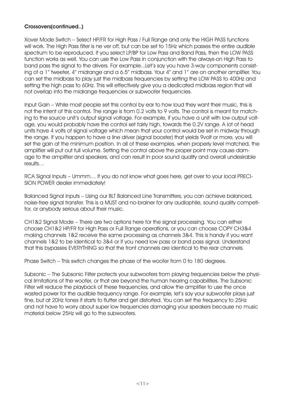 Precision Power PC360.2 User Manual | Page 11 / 24