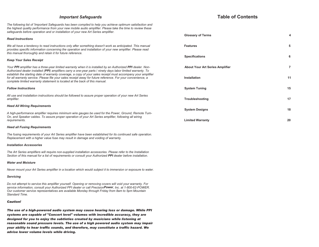 Precision Power A100 User Manual | Page 3 / 11