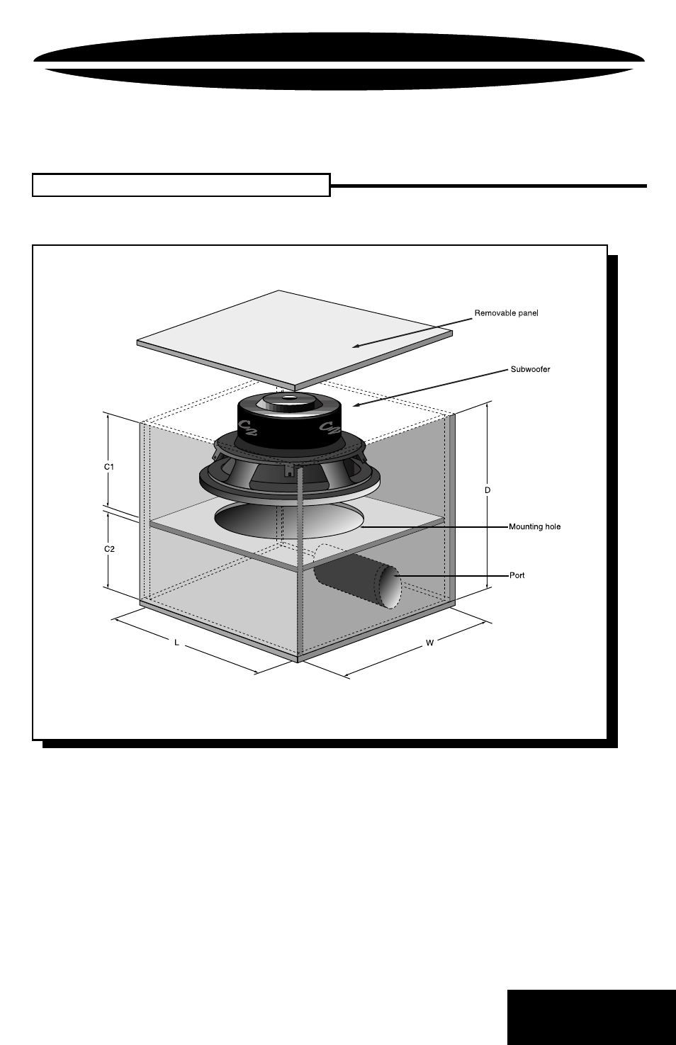 Bandpass enclosure (continued), Bandpass enclosure, Bandpass enclosure diagram | Precision Power PC8C2 User Manual | Page 21 / 23