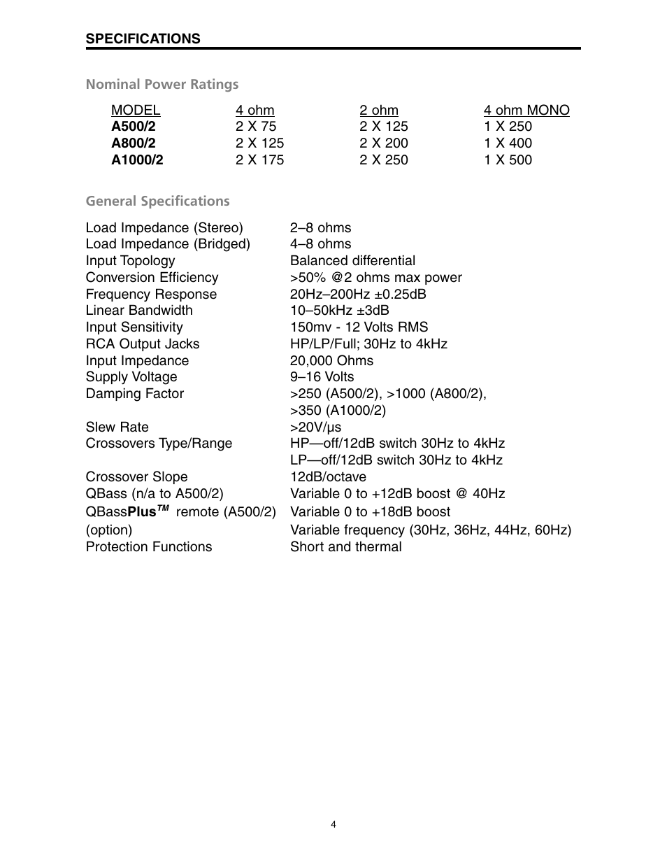 Precision Power A1000/2 User Manual | Page 5 / 23