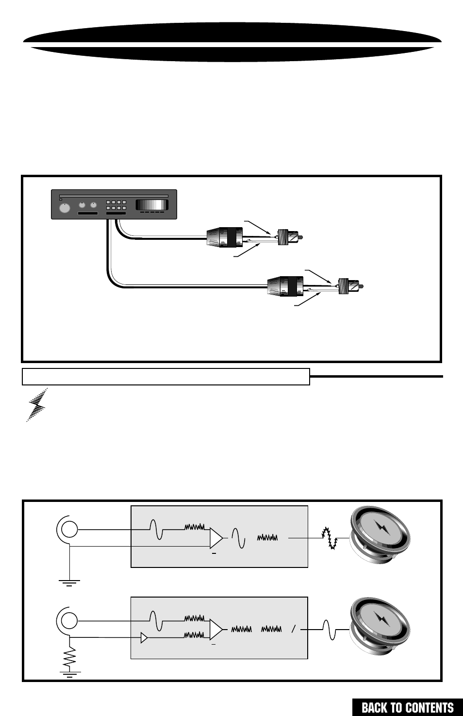 Inputs, Back to contents, Warning | Source headunit | Precision Power PC1400 User Manual | Page 15 / 23