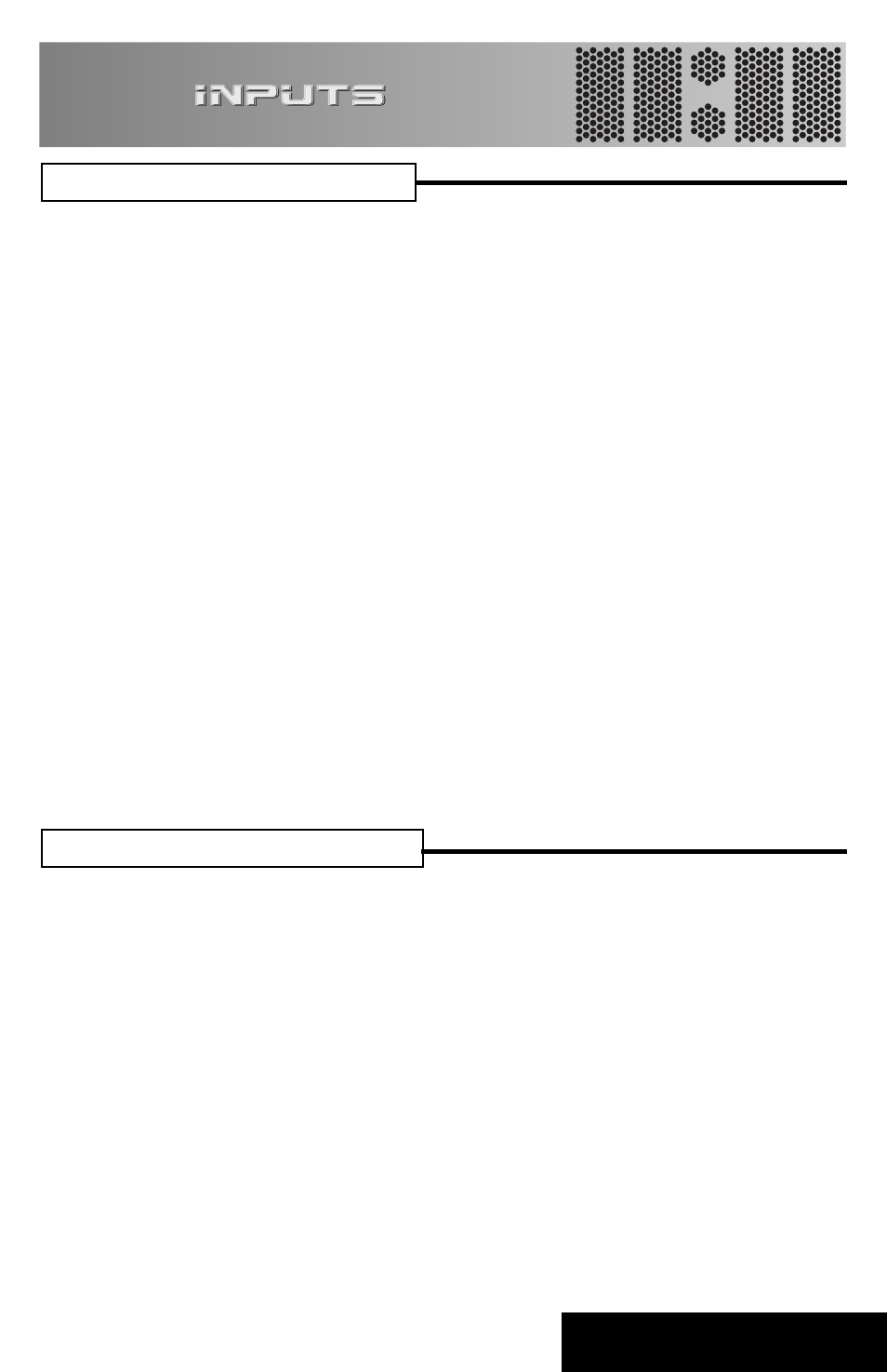 Inputs | Precision Power TD450 User Manual | Page 10 / 19