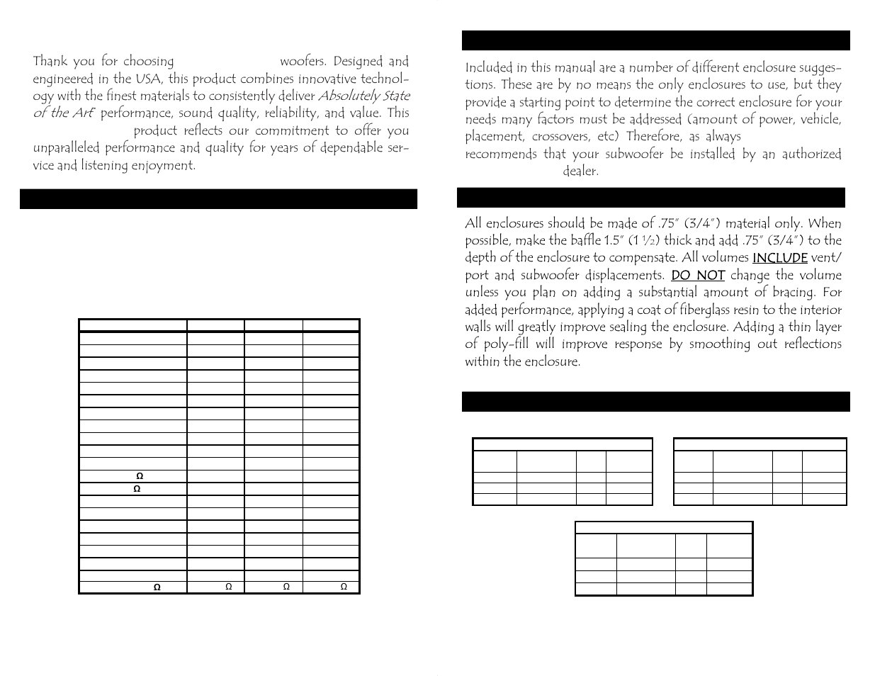 Features, parameters, & dimensions, Enclosure dimensions, Enclosure construction enclosure recommendations | Absolutely state of the art, Precision power | Precision Power A.15 User Manual | Page 2 / 2