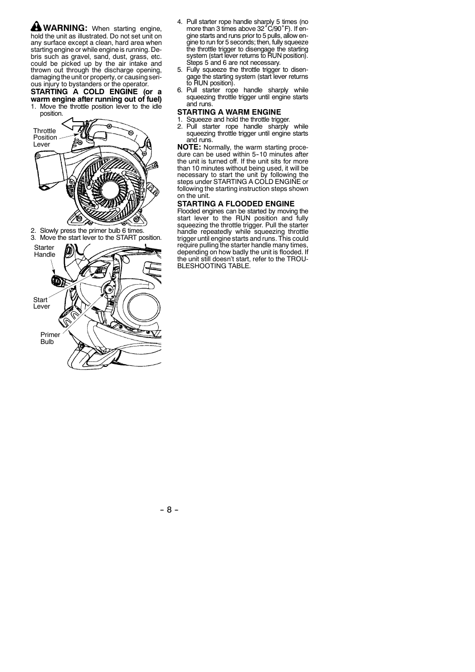Warning | Partner Tech GBV 345 User Manual | Page 8 / 12