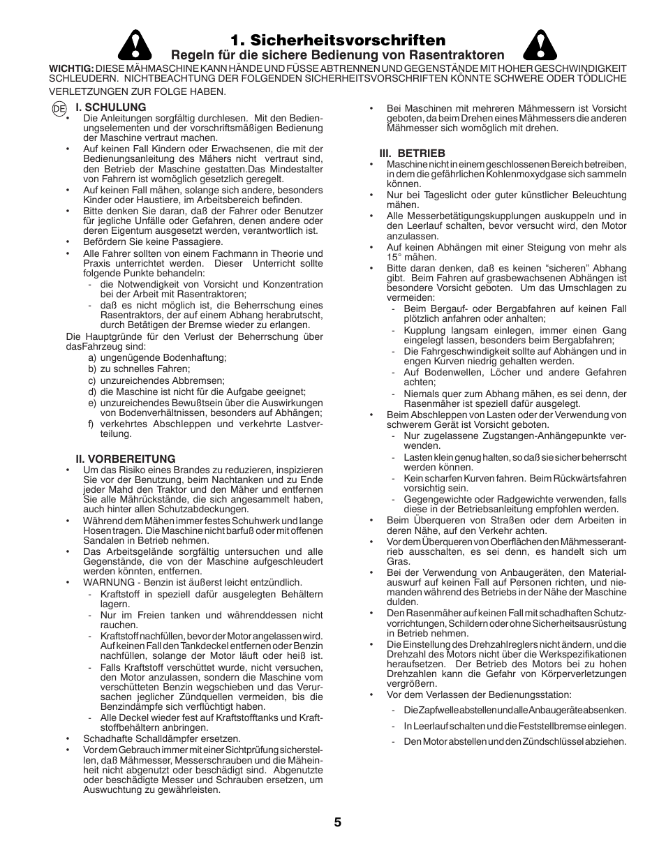 Sicherheitsvorschriften | Partner Tech P12597RB User Manual | Page 5 / 84