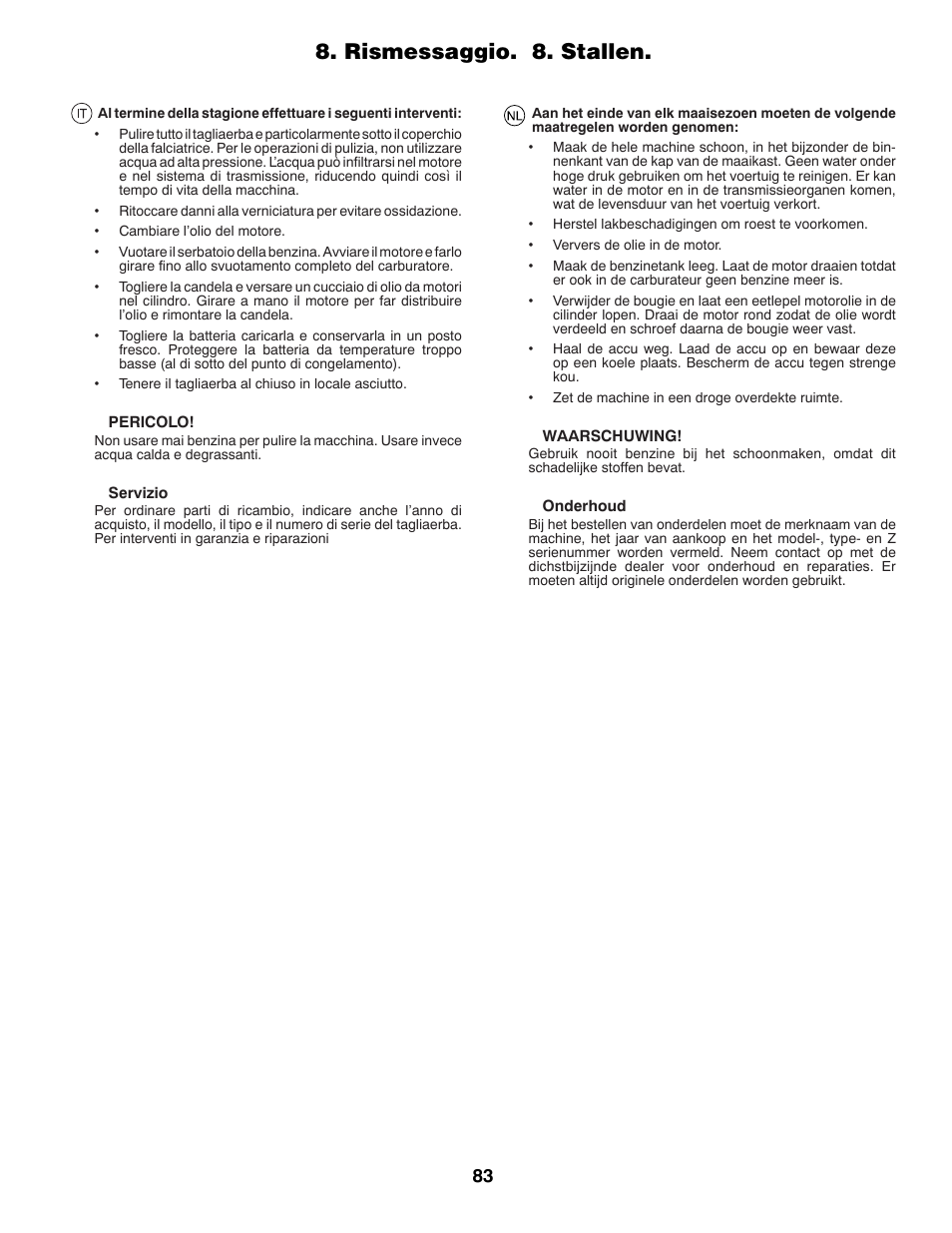Rismessaggio. 8. stallen | Partner Tech P12597RB User Manual | Page 83 / 84
