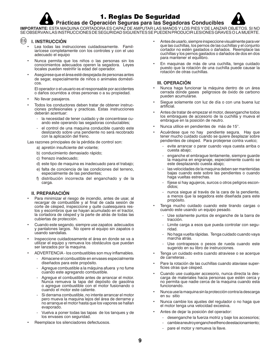 Reglas de seguridad | Partner Tech P12597RB User Manual | Page 9 / 84