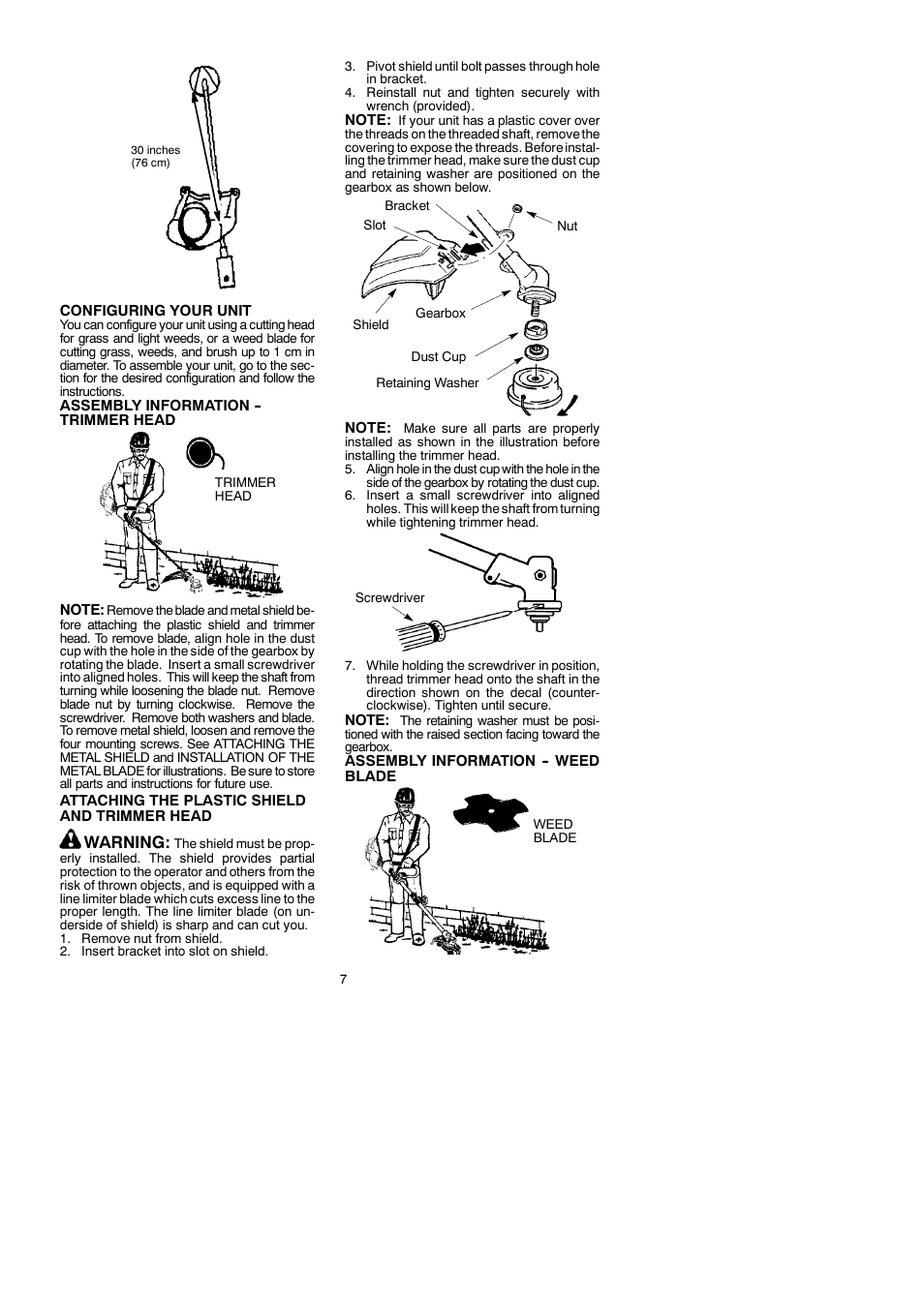 Warning | Partner Tech T330+ User Manual | Page 7 / 19