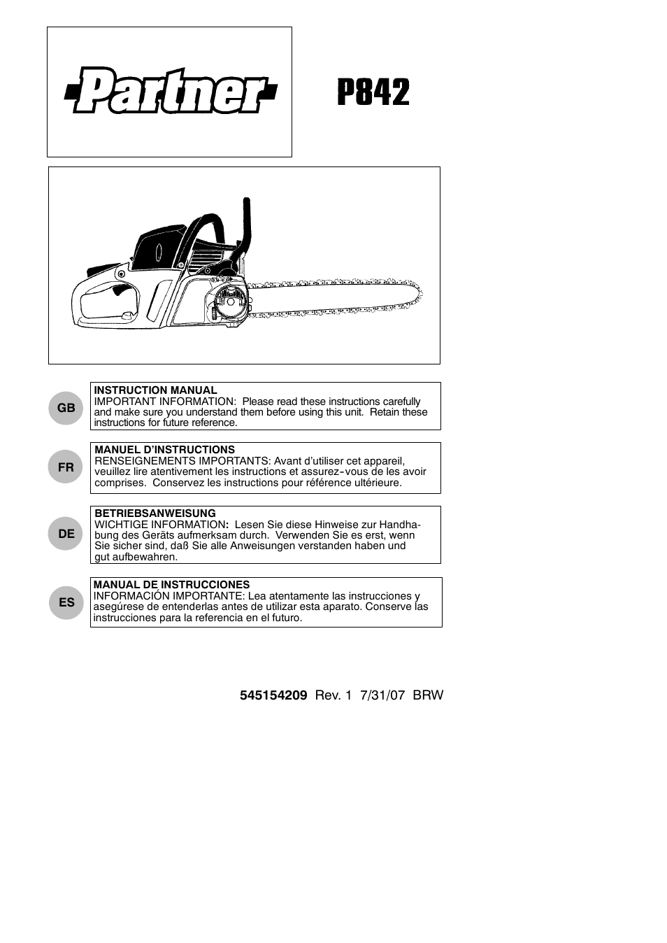 Partner Tech P842 User Manual | 17 pages