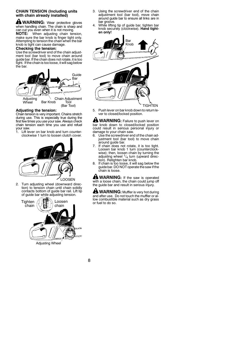 Warning | Partner Tech P842 User Manual | Page 8 / 17