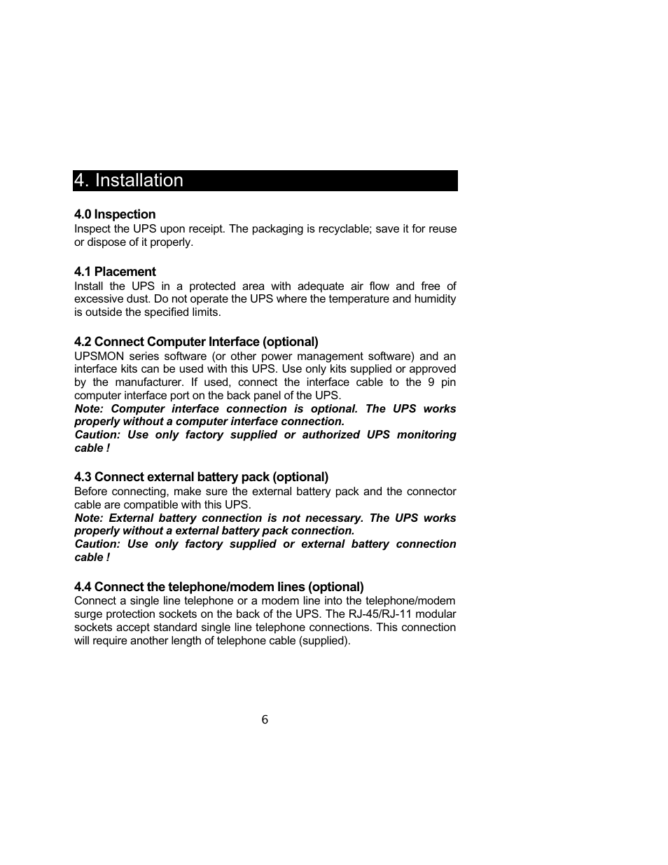Installation | Powercom 800VA User Manual | Page 8 / 19