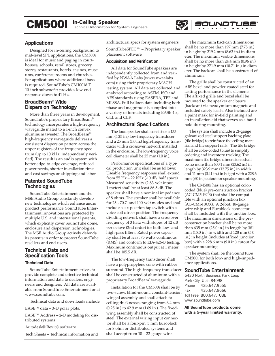 Cm500i | Phase Technology CM500i User Manual | Page 2 / 4