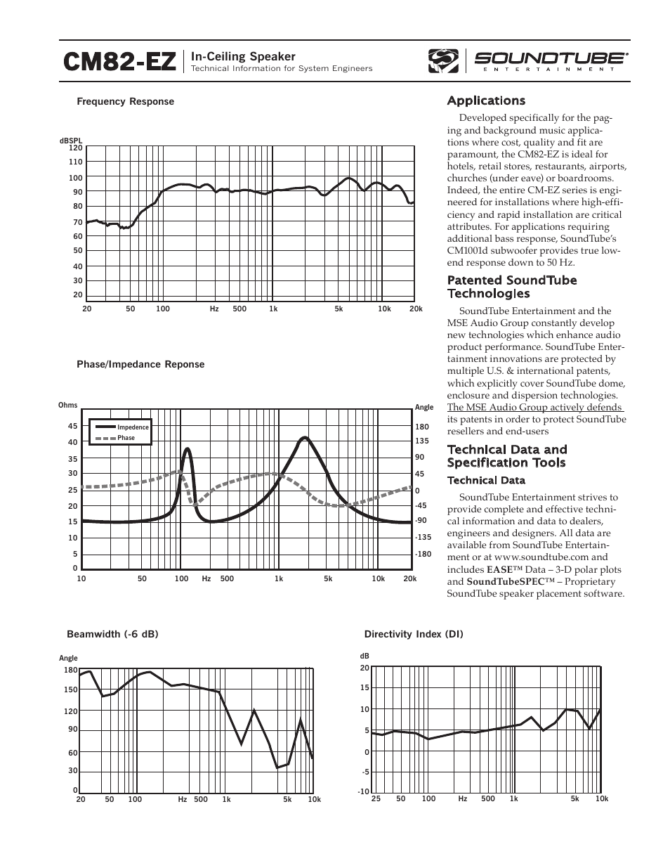 Cm82-ez, In-ceiling speaker | Phase Technology CM82-EZ User Manual | Page 2 / 4