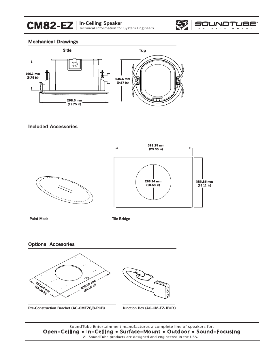 Cm82-ez, In-ceiling speaker | Phase Technology CM82-EZ User Manual | Page 4 / 4