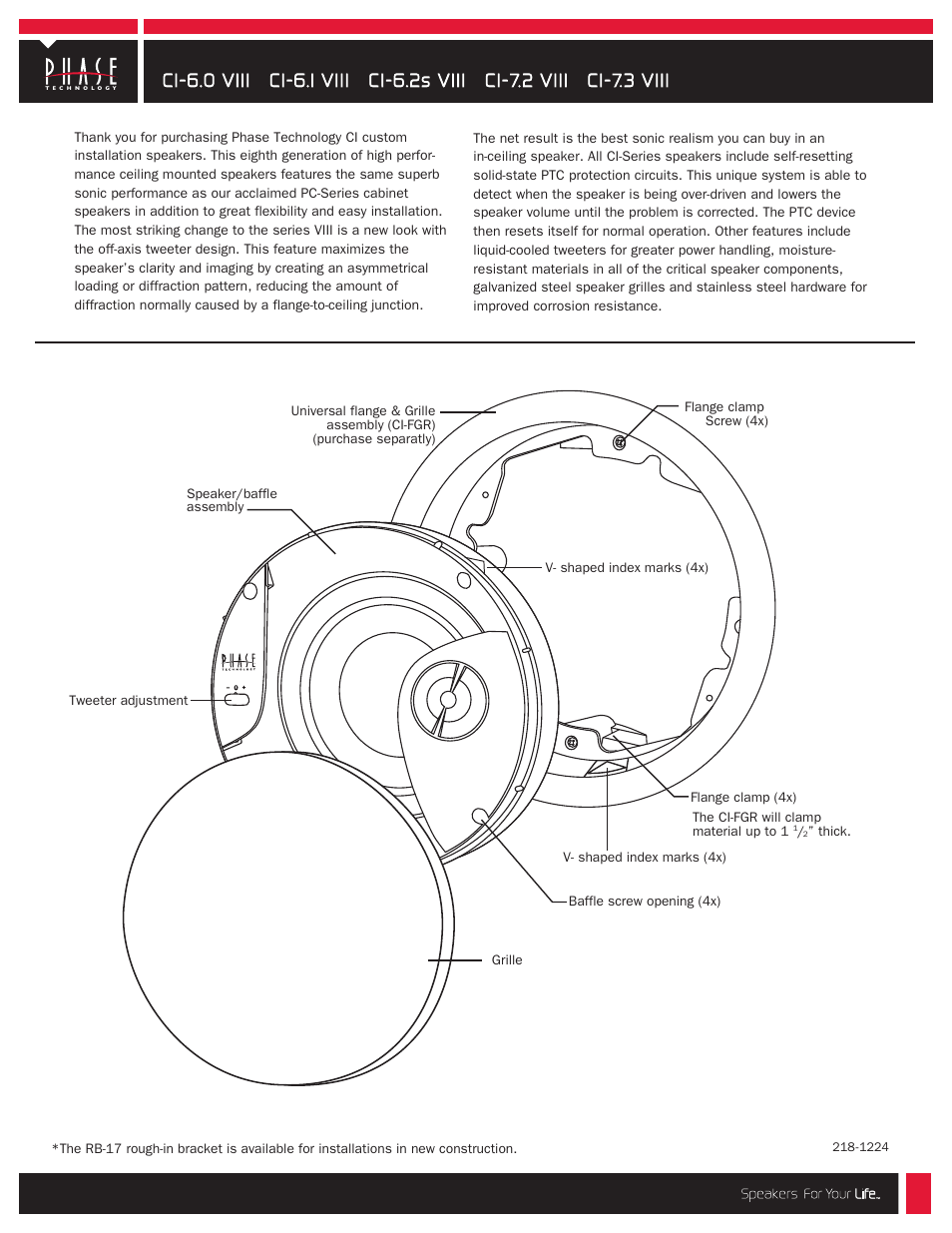 Phase Technology CI-6.0 VIII User Manual | 2 pages