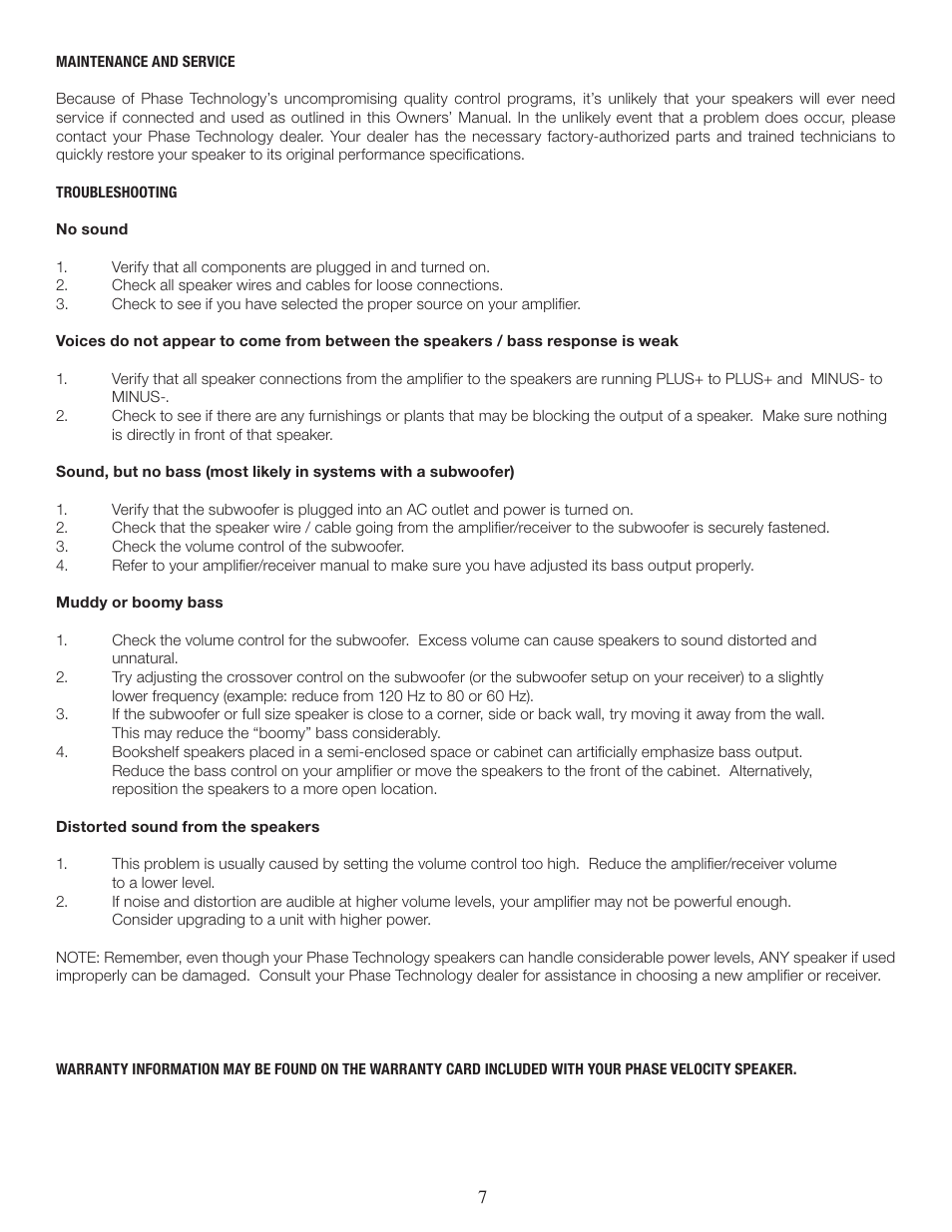 Phase Technology V62 User Manual | Page 7 / 8