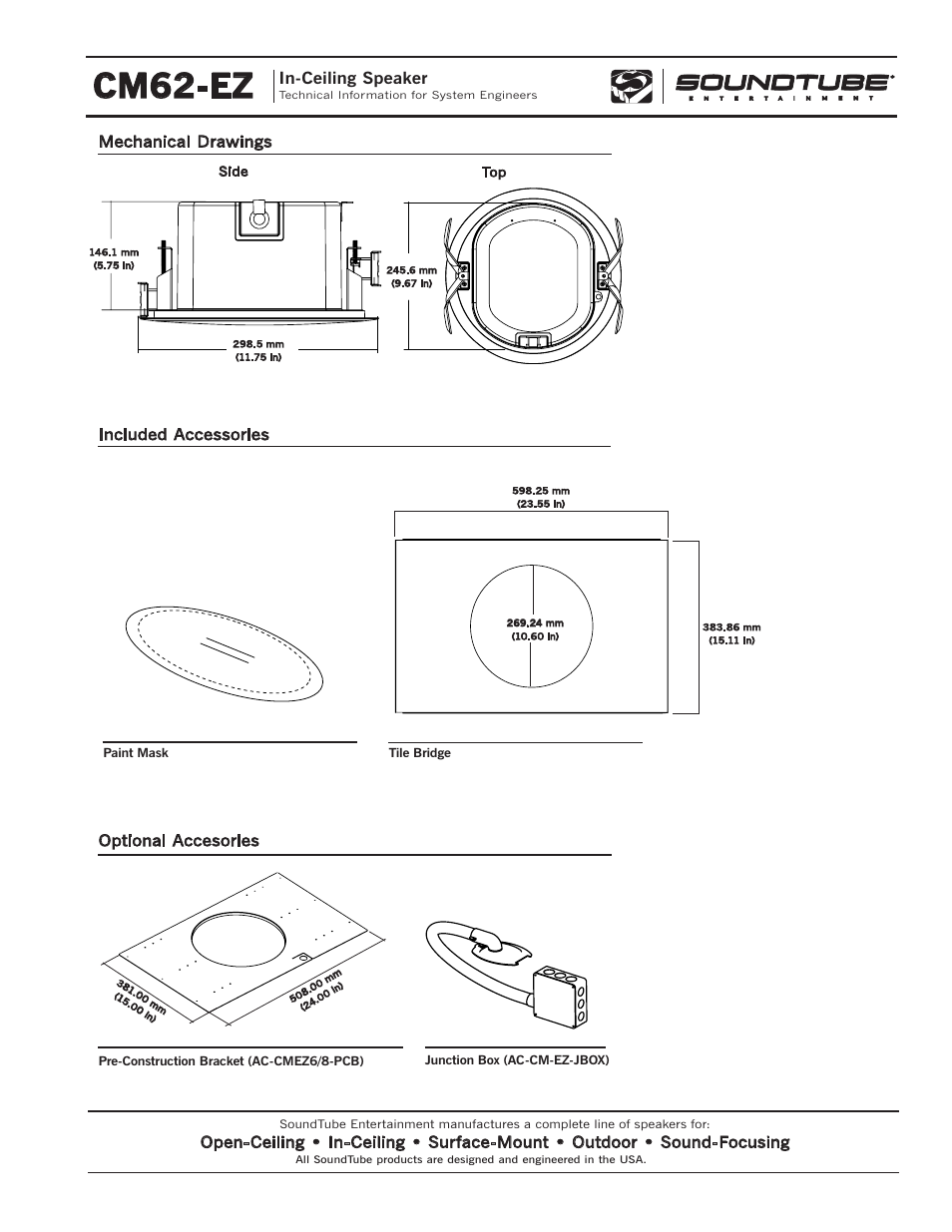 Cm62-ez, In-ceiling speaker | Phase Technology CM62-EZ User Manual | Page 4 / 4