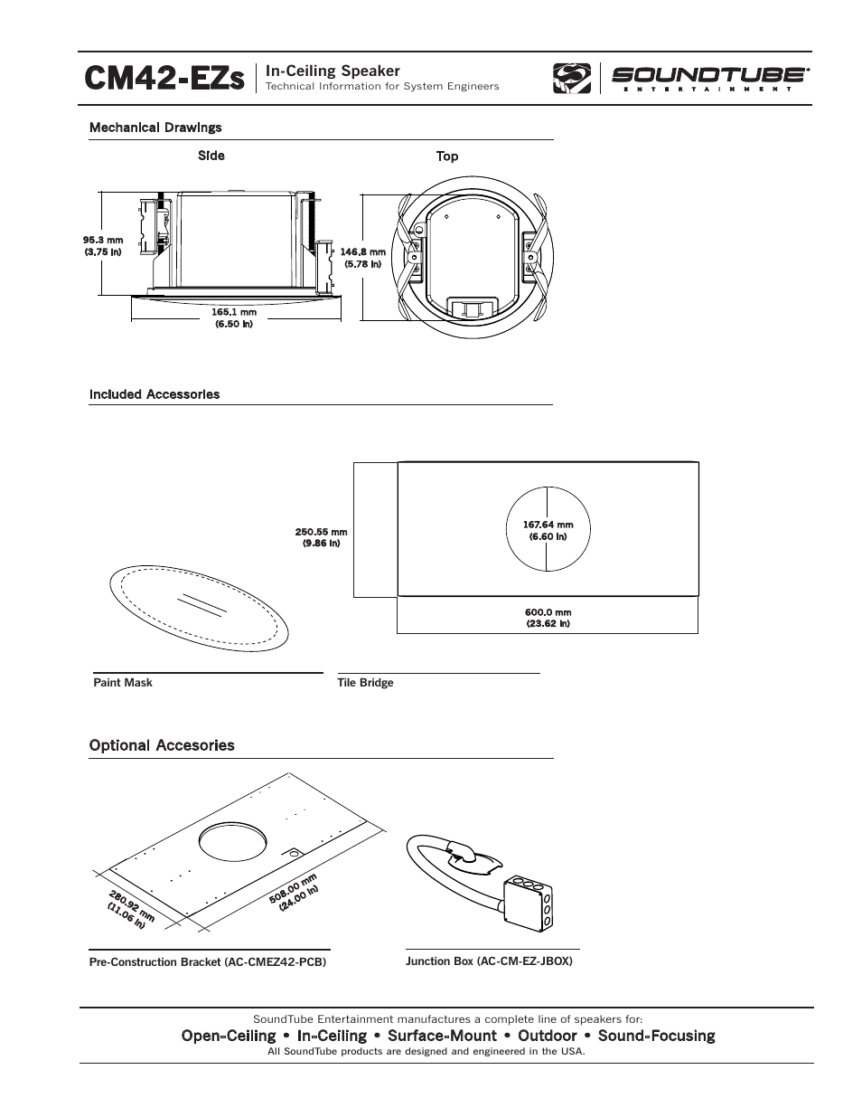 Cm42-ezs, In-ceiling speaker | Phase Technology CM42-EZs User Manual | Page 4 / 4