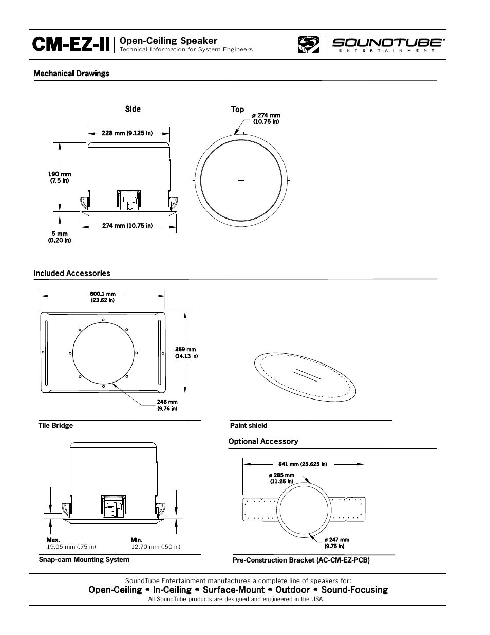 Cm-ez-ii, Open-ceiling speaker | Phase Technology CM-EZ-II User Manual | Page 4 / 4