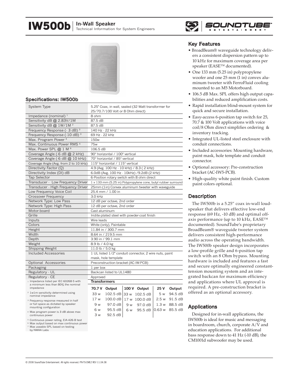 Phase Technology IW500B User Manual | 4 pages