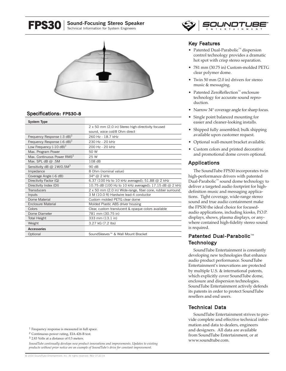 Phase Technology FPS30-8 User Manual | 4 pages