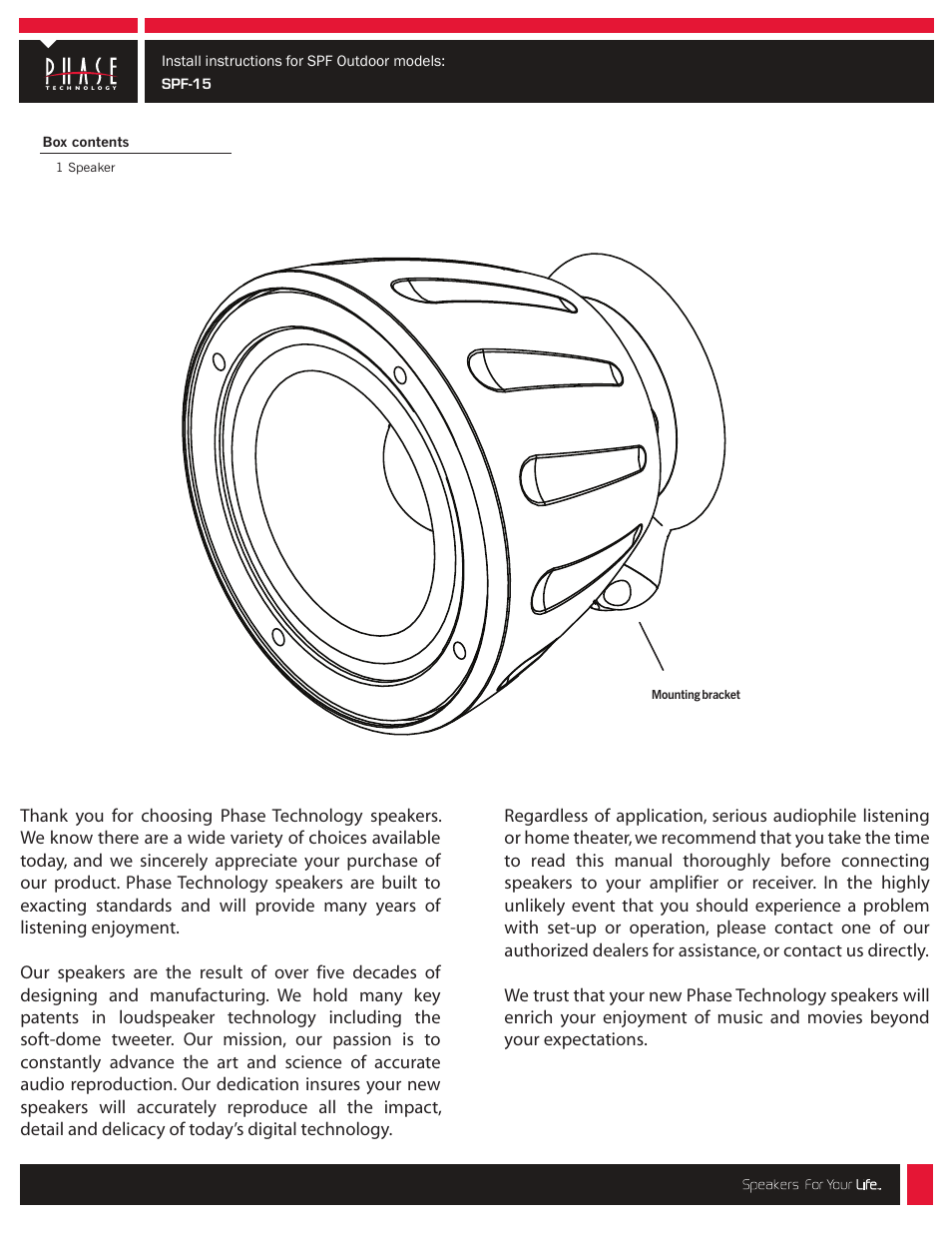 Phase Technology SPF-15 User Manual | 2 pages