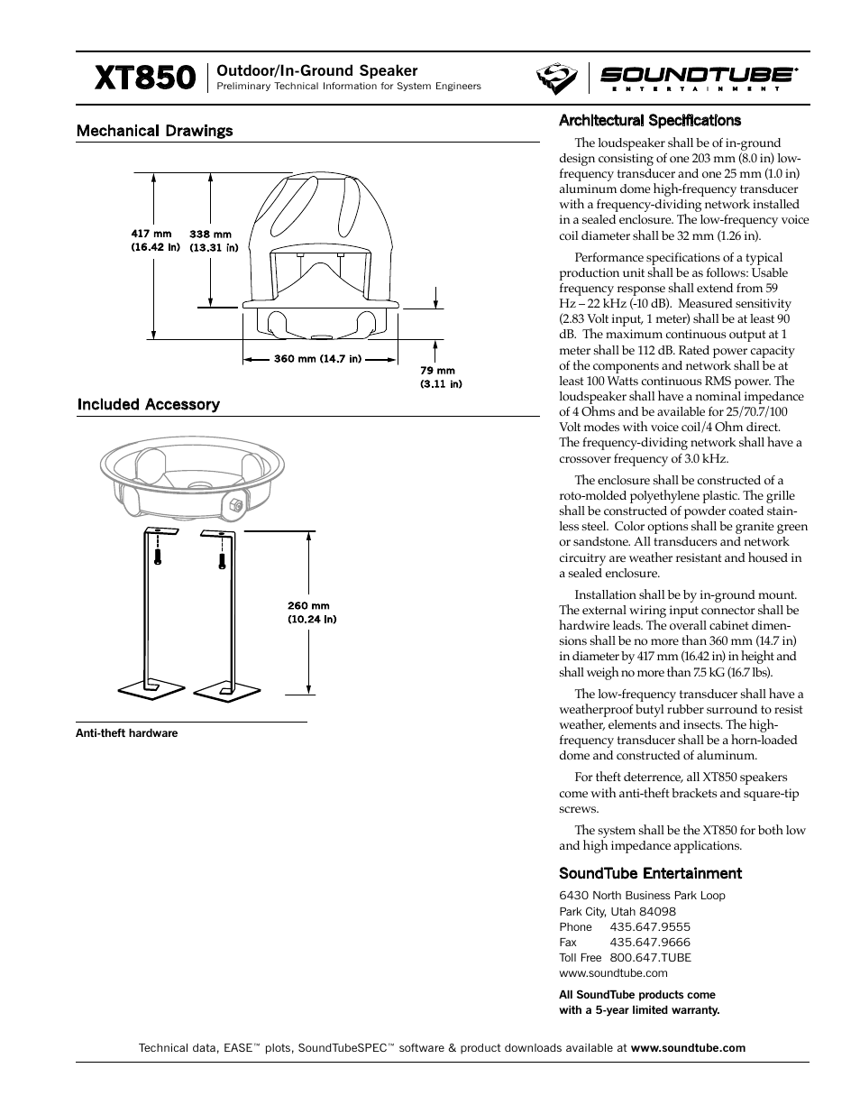 Xt850 | Phase Technology Outdoor/In-Ground Speaker XT850 User Manual | Page 3 / 3