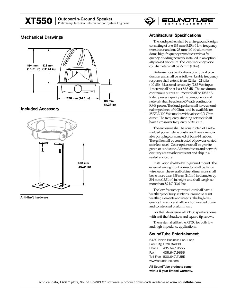 Xt550 | Phase Technology Outdoor/In-Ground Speaker XT550 User Manual | Page 3 / 3