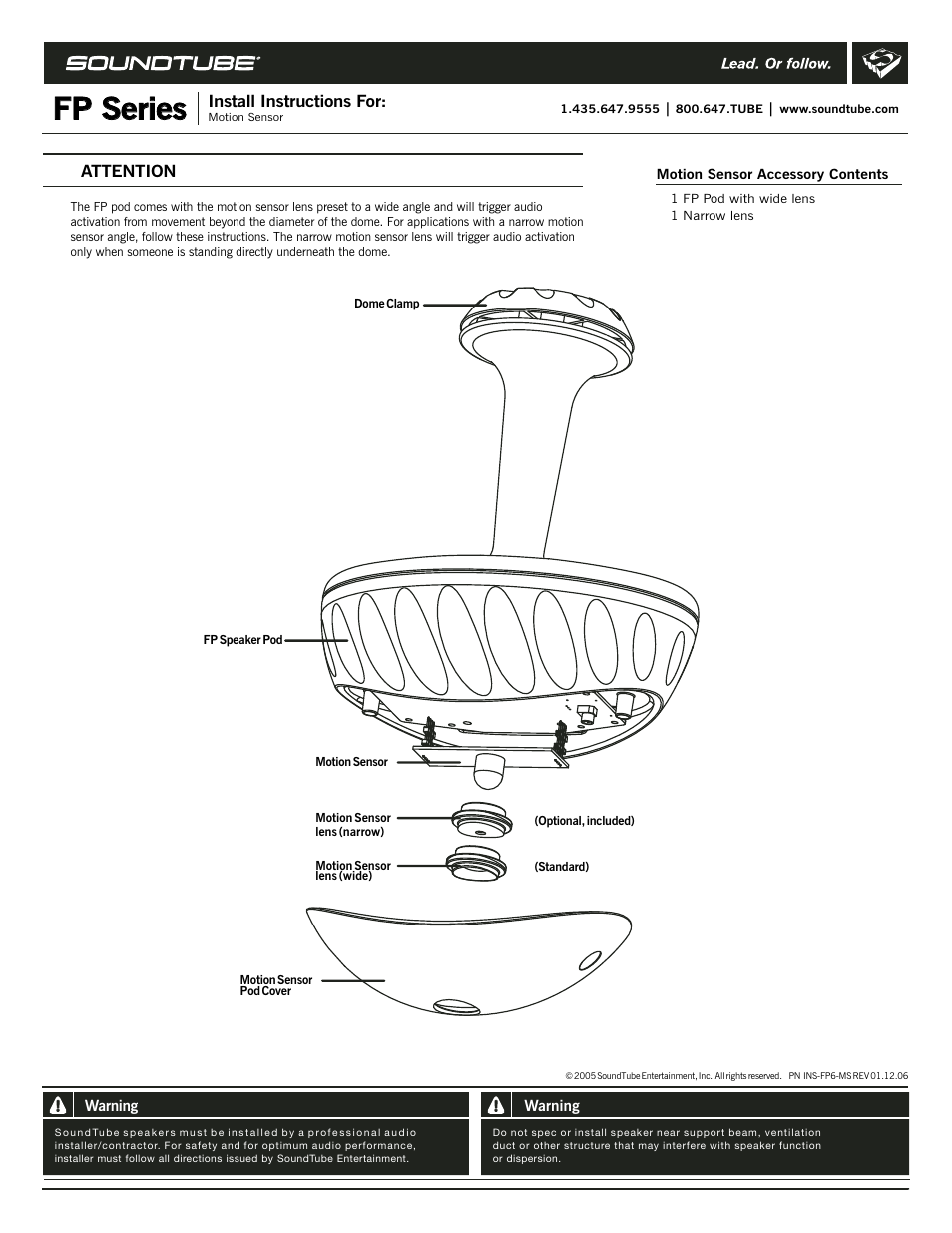 Phase Technology Motion Sensor FP Series User Manual | 3 pages