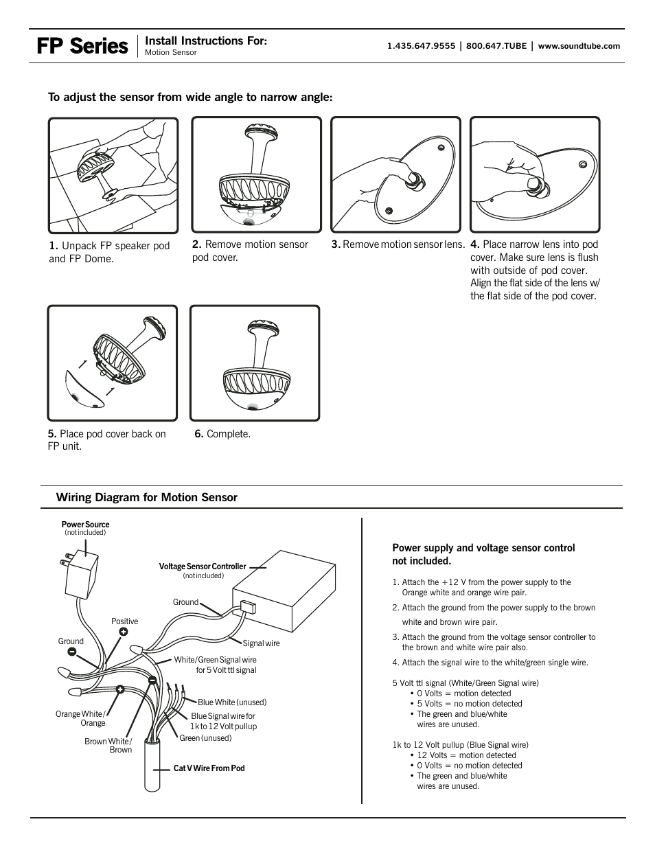 Fp series | Phase Technology Motion Sensor FP Series User Manual | Page 2 / 3