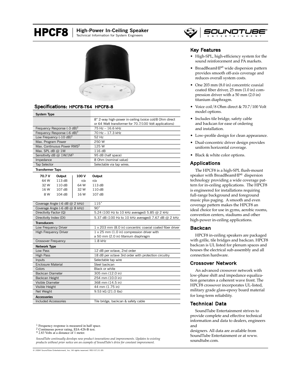 Phase Technology HPCF8 User Manual | 4 pages