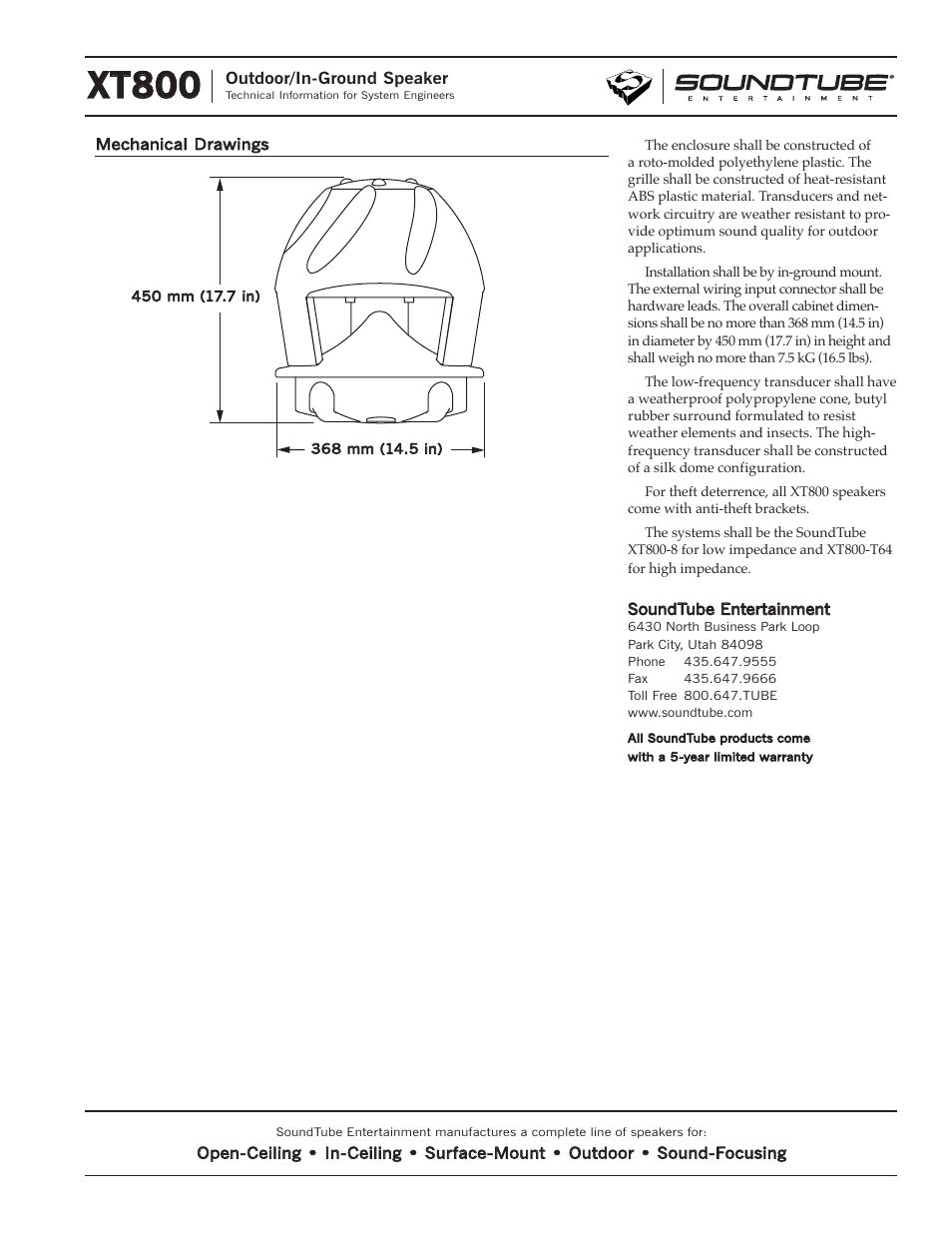 Xt800 | Phase Technology Outdoor/In-Ground Speaker XT800 User Manual | Page 3 / 4