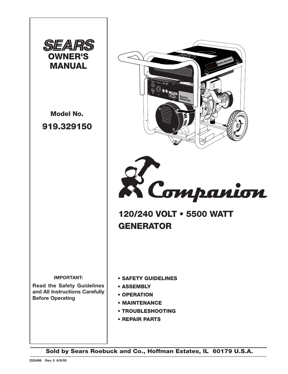 Porter-Cable Companion D20498 User Manual | 44 pages