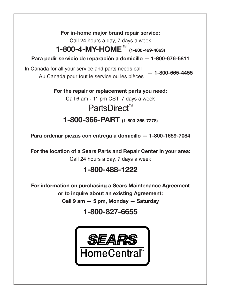 Partsdirect, 800-4-my-home | Porter-Cable Companion D20498 User Manual | Page 44 / 44