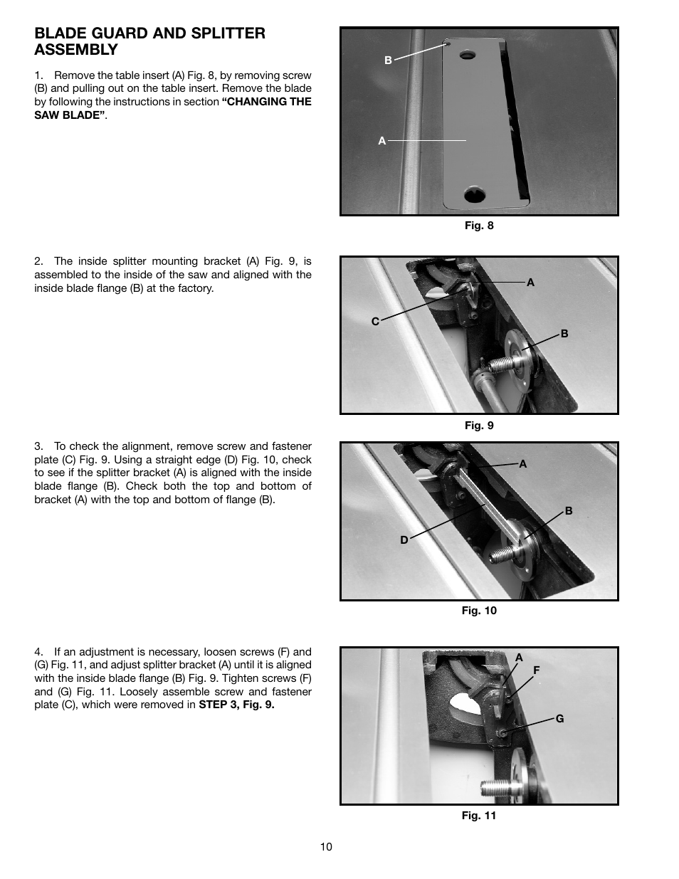 Blade guard and splitter assembly | Porter-Cable 36-729 User Manual | Page 10 / 28