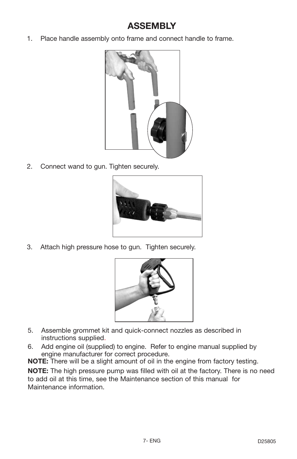 Assembly | Porter-Cable D25805-025-1 User Manual | Page 7 / 20