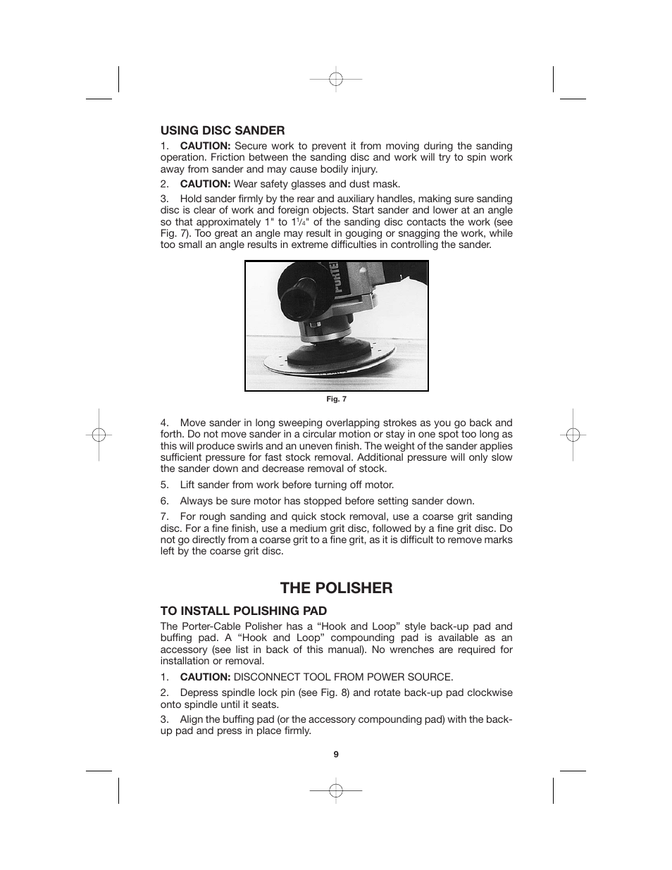 The polisher | Porter-Cable 892459-0011 User Manual | Page 9 / 13