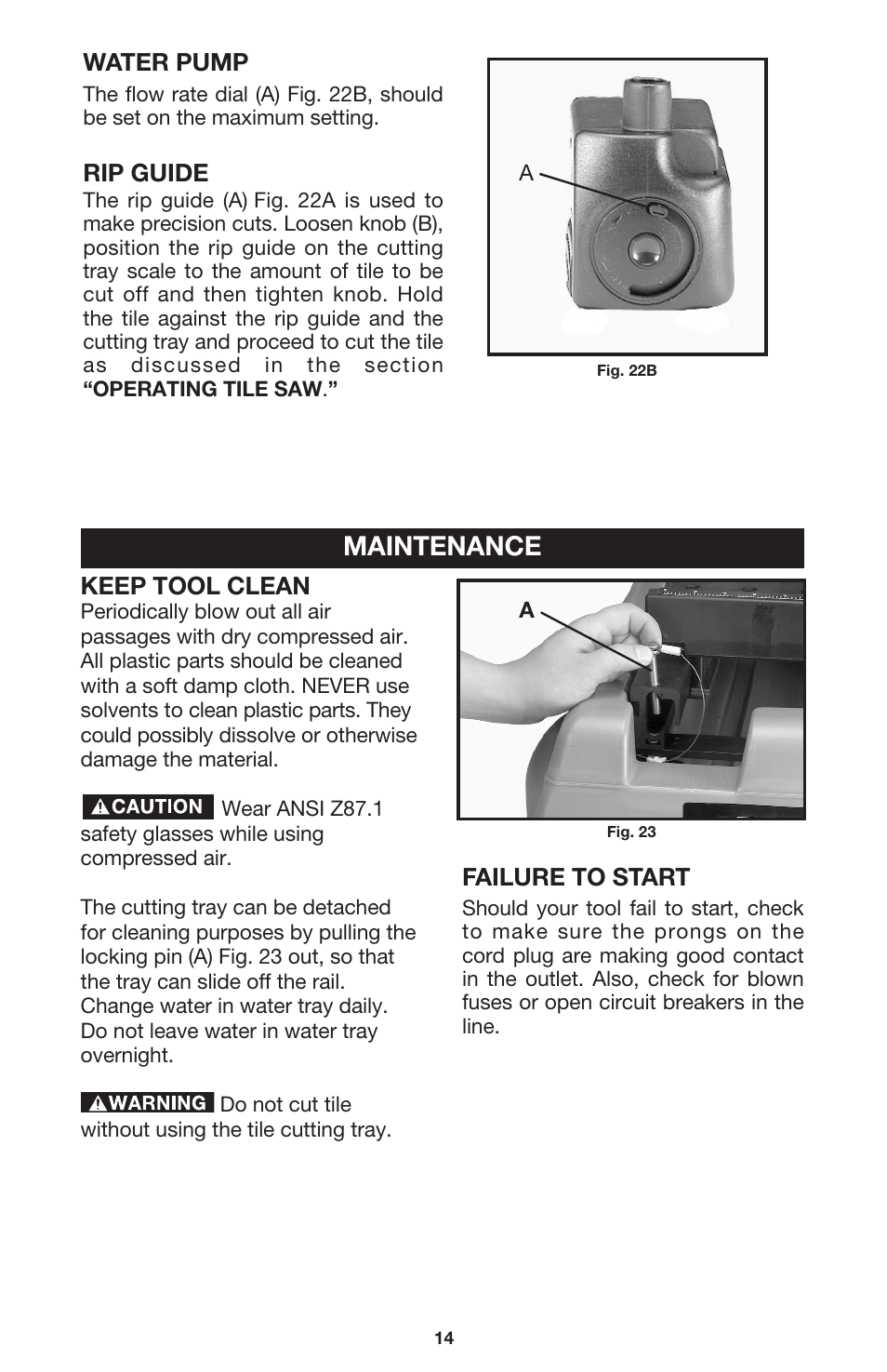 Maintenance | Porter-Cable 895736 User Manual | Page 14 / 17