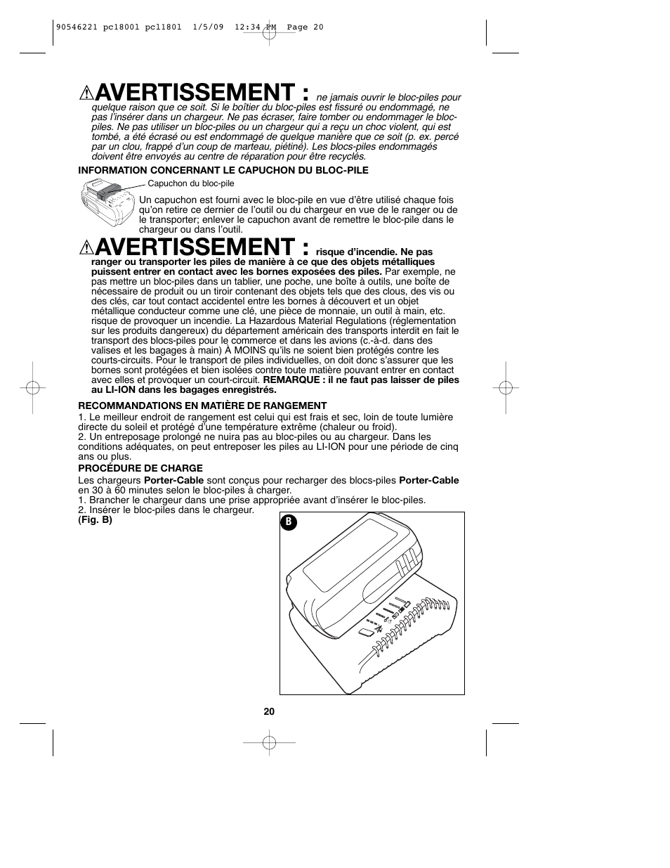 Avertissement | Porter-Cable PCL180L User Manual | Page 20 / 40