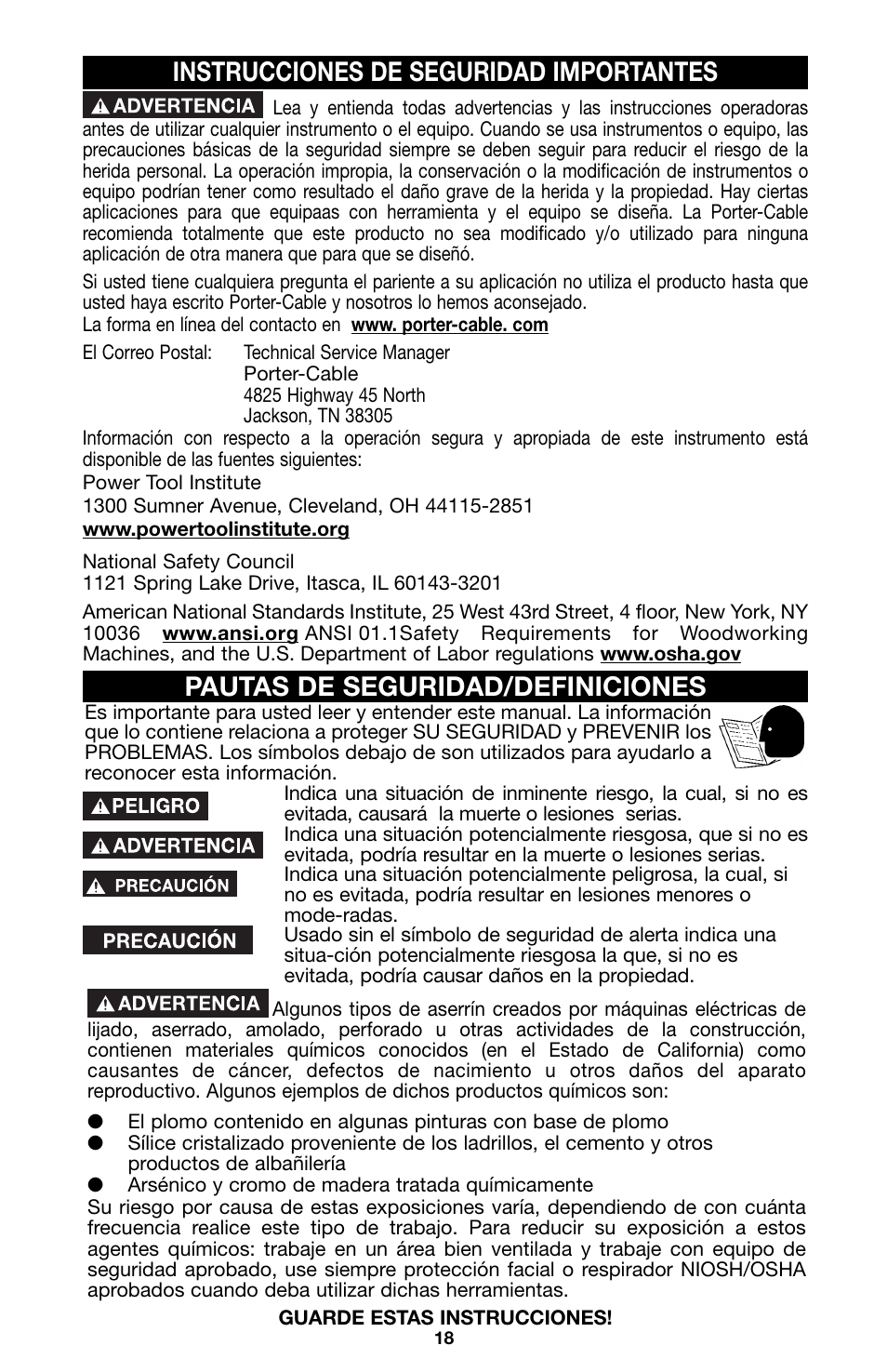 Porter-Cable 100 User Manual | Page 18 / 44