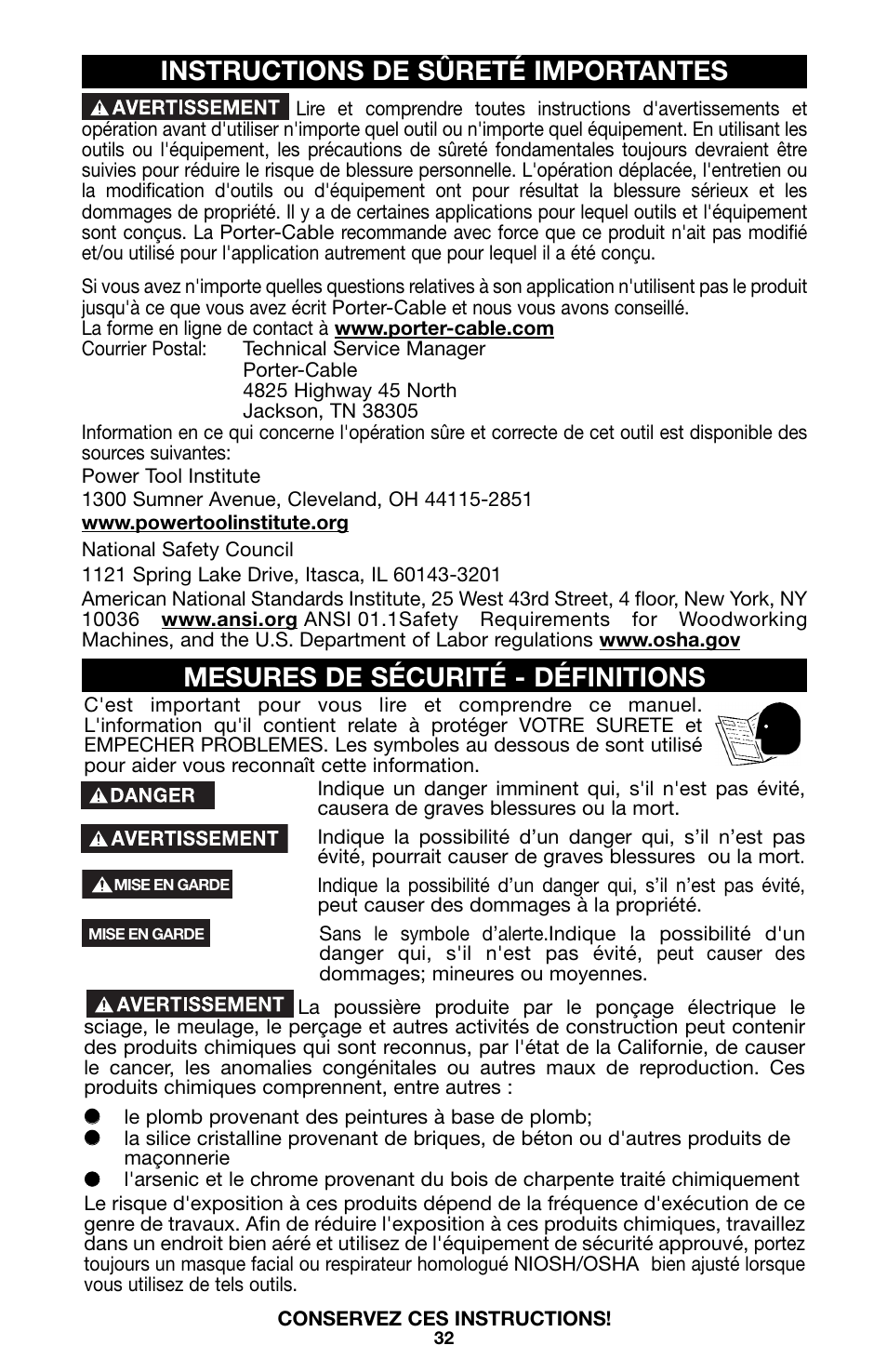 Porter-Cable 100 User Manual | Page 32 / 44