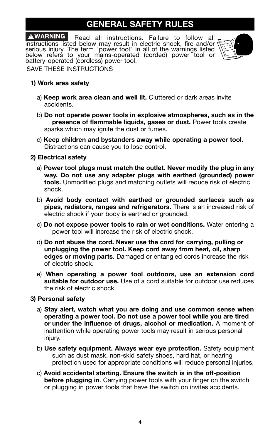 General safety rules | Porter-Cable 100 User Manual | Page 4 / 44