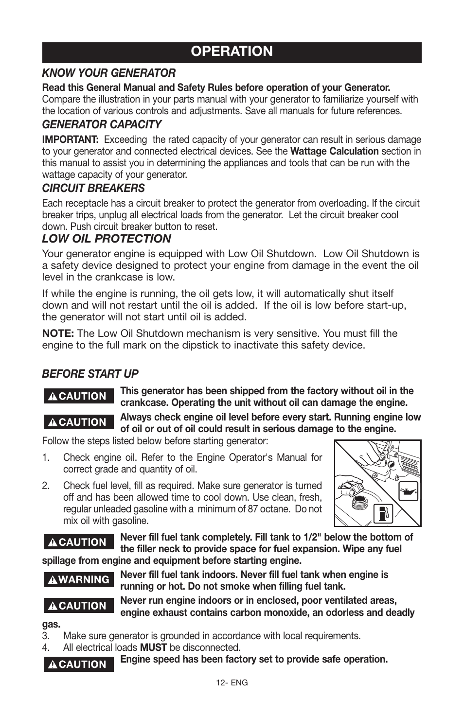 Operation | Porter-Cable PGN350 User Manual | Page 12 / 68