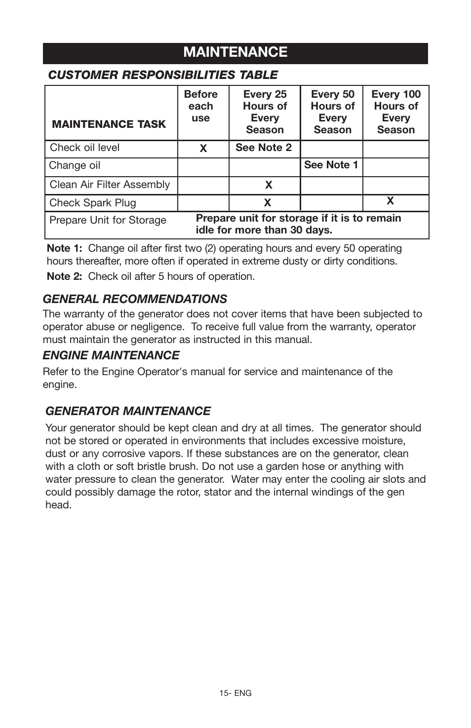 Maintenance | Porter-Cable PGN350 User Manual | Page 15 / 68