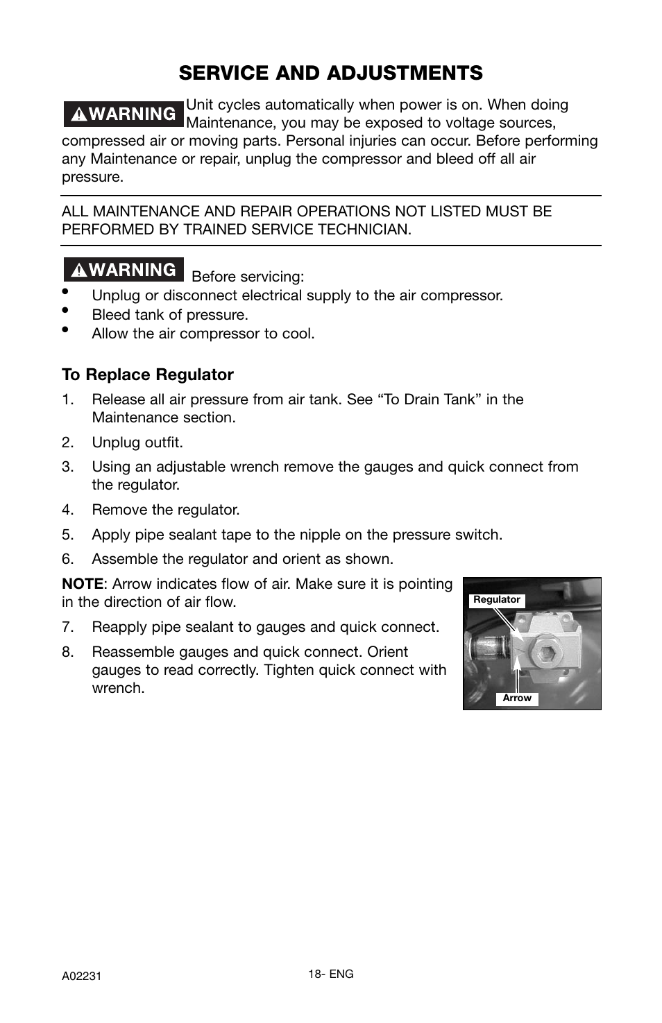 Service and adjustments | Porter-Cable CPLDC2540P User Manual | Page 18 / 24