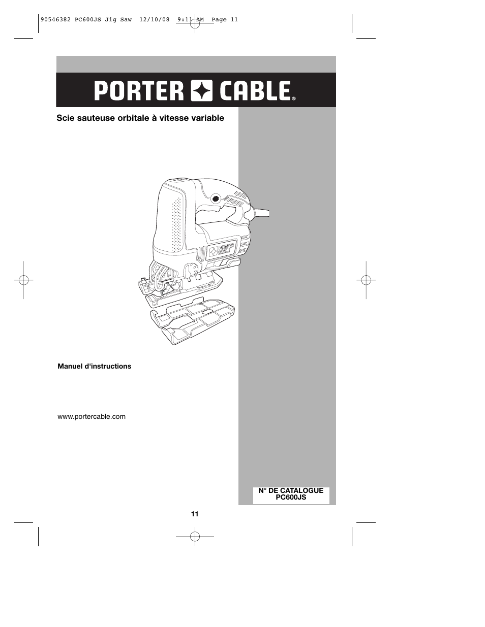 Porter-Cable 90546382 User Manual | Page 11 / 32